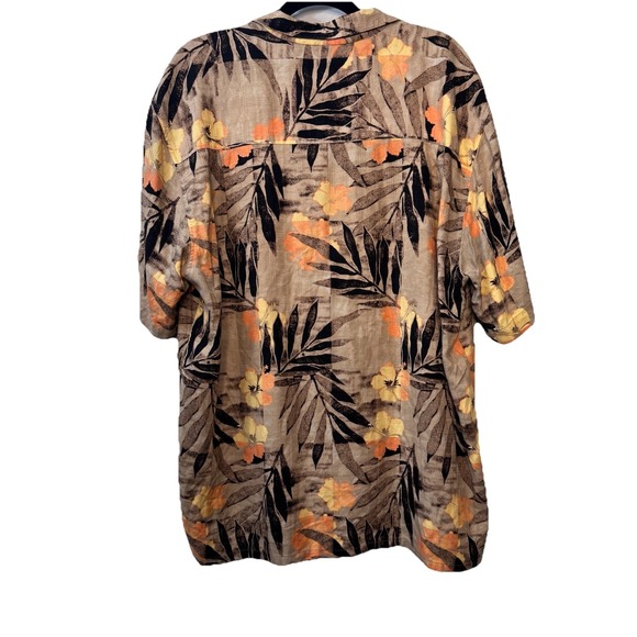 Ivy Crew Classics Men's Size XL Black Tan Button Down Short Sleeve Shirt Viscose - Picture 6 of 8